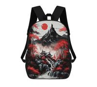 sinyumoney Hidden Monastery Sumi Art 3D Printed Children's School Backpack for Kids High Capacity Travel Rucksacks Book Bags Kids School Bag Back Pack 17inch