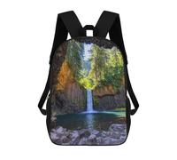 sinyumoney Hidden Waterfall Paradise School Backpack for Girls 17inch Casual Daypack Lightweight Rucksack Boy Girl Backpack for Middle School Students