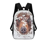 sinyumoney Hiding Bear 3D Printed Kids Backpacks Boys Fashion School Bag Travel Backpacks School Bags for Boys Elementary School Students 17inch