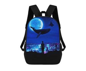 sinyumoney High Tide Backpack, Children's Backpack, Student School Bag Bookbag Rucksack, 3D Printed School Bag for Boys Girls 17inch