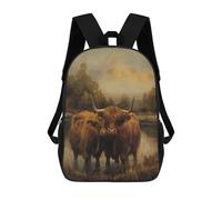 sinyumoney Highland Cattle in Autumn Landscape Backpack School Work Business College School for Men, Women & Teenage Boys 17inch