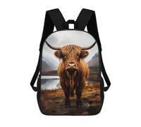 sinyumoney Highland Cow Cattle School Backpack School Secondary High School College Backpack Travel for Men, Women & Teenage Boys 17inch