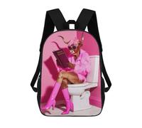 sinyumoney Highland Cow in Bathroom School Backpack Secondary Causal Travel High School Bags for Teenage Girls Boys Women Men 17inch