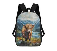 sinyumoney Highland Cow Landscape Painting School Bags Large Water Resistant Laptop Backpack - Perfect for Travel, Work And Daily Use 17inch