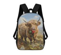 sinyumoney Highland Cow Pepper Land Backpack 3D Printed School Bag For Boys High Capacity Travel Backpacks Book Bags Boys School Bag Mochila 17inch