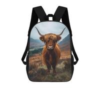 sinyumoney Highland Cow Photograph Portrait Backpacks 3D Printed Kids School Backpack Outdoor Casual Daypack Fashion Casual Children Backpacks Cute Travel Bags 17inch