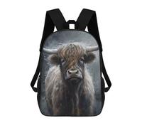 sinyumoney Highland Cow Portrait School Bag Backpack Teen Schoolbag 3D Printing Adjustable Schoolbag Fashion Pocket Bag for Kids Boys Girls Students And Teenagers Fans 17inch