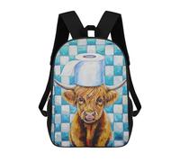 sinyumoney Highland Cow with Toilet Paper Hat Backpack School Daypacks Business Backpack Water Resistant Bookbag for Men, Women & Teenage Boys 17inch