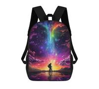 sinyumoney Hiking The Alien World Kids Backpack, Kids School Bag 3D Printed School Backpacks for Boys And Teenager School Students 17inch
