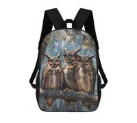 sinyumoney Hilarious Owls Sunglasses Backpack School Bag Rucksack for Girls Boys Backpacks Large Capacity Kids Back Pack Lightweight School Bags for Children Students 17inch