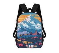 sinyumoney Himalayan Majesty School Backpack for Girls Backpack Water Repellent Casual Daypack Lightweight Rucksack Boy Girl School Backpack 17inch