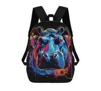 sinyumoney Hip Hop Hippo Headphones Art Print-1 School Bags Computer Rucksack for School/Work/Travel for Camping Outdoor Adventures And Daily Travel 17inch