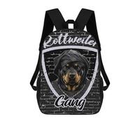 sinyumoney Hip Hop Rottweiler Gang Backpack School Bag Secondary Causal Travel High School Bags for Boys/Girls/Teenagers 17inch