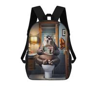sinyumoney Hippo on The Toilet School Backpack Water Resistant Computer Rucksack for Campus Outdoor Travel Sports 17inch