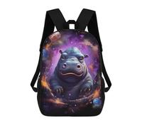 sinyumoney Hippopotamus in Space -2 School Backpack Water Resistant Computer Rucksack for Teenage Girls Boys Women Men 17inch