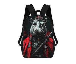 sinyumoney Hippopotamus King Animal School Bags Water Resistant Travel Backpack Computer Bag - Perfect for Travel, Work And Daily Use 17inch