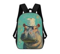 sinyumoney Hippopotamus with Toilet Paper Backpack School Bag Business Durable Laptop Bag for Boys/Girls/Teenagers 17inch