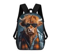 sinyumoney Hipster Highland Cow Backpack School Bag Large Water Resistant Laptop Backpack for Girls Boys Teenage 17inch