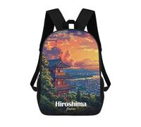 sinyumoney Hiroshima Japan Landscape Art Rucksack Lightweight Casual Daypack School Backpacks for School/Work/Travel 17inch