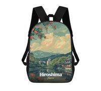 sinyumoney Hiroshima Japan Scenic View Children's School Backpack 3D Printed for Kids Travel Rucksacks Book Bags Kids School Bag 17inch