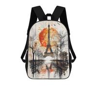 sinyumoney Historic Echoes Parisian Sunset Collage Children's School Backpack 3D Printed for Kids Travel Rucksacks Book Bags Kids School Bag 17inch