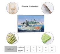 sinyumoney HMS Dragon D35 Destroyer Art Work for Home Walls for Rustic Bath Decor Canvas Art 12x18inch(30x45cm)