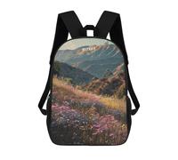 sinyumoney Hollywood Hills Flowers Backpacks Kids 17inch School Backpack School Bag 3D Printed School Bag for Boys Elementary And Middle School Students