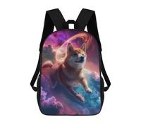 sinyumoney Holy Shiba Inu in The Sky Children's Backpacks School Backpack 3D Printed for Kids Travel Rucksacks Book Bags Kids 17inch School Bag