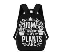 sinyumoney Home Is Where My Plants Ar Backpack School Lightweight Casual Daypack School Backpacks for School/Work/Travel 17inch