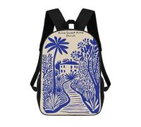 sinyumoney Home Sweet Home Florida Art Print 3D Printed 17 Inch School Backpack Casual Children's Backpacks 3D Printed for Boys Elementary And Middle