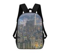 sinyumoney Hong Kong 3D Printed Children's School Backpack for Kids High Capacity Travel Rucksacks Book Bags Kids School Bag Back Pack 17inch