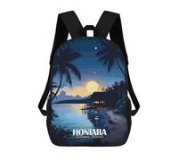 sinyumoney Honiara, Solomon Islands Tropical Night School Backpack School Secondary High School College Backpack Travel for Men/Women 17inch