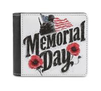 sinyumoney Honor & Remember 3D Print Clutch Purse Multiple Slots RFID Blocking Stylish Banknote Compartments Slim Elegant Purse 11.7cm*9.5cm