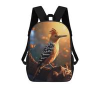 sinyumoney Hoopoe A Colorful Bird Backpack 3D Printed Children's School Backpack Kids Travel Backpacks High Capacity Book Bags Children's Backpack Rucksack 17inch