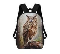 sinyumoney Horned Owl Eagle Owl Backpack School Bag Large Lightweight Casual Backpack for Campus Outdoor Travel Sports 17inch