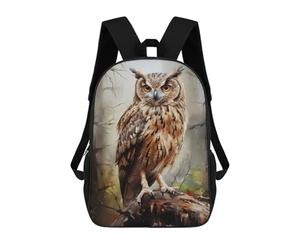 sinyumoney Horned Owl Eagle Owl Backpack School Bag Large Lightweight Casual Backpack for Campus Outdoor Travel Sports 17inch