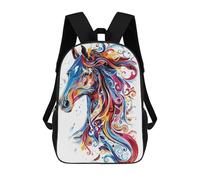 sinyumoney Horse Colorful Pop Art School Bags Large Water Resistant Laptop Backpack for Campus Outdoor Travel Sports 17inch