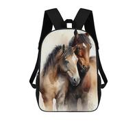 sinyumoney Horse Cuddle Children's Backpacks School Backpack 3D Printed Backpack for Kids Travel Rucksacks Book Bags Kids School Bag 17inch