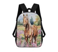 sinyumoney Horse in A Field of Flowers School Backpack School Secondary High School College Backpack Travel for Men/Women 17inch