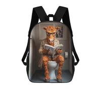 sinyumoney Horse in Bathroom Reading Backpack School Bag Lightweight Airport College Students Back Pack for Men/Women 17inch