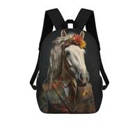 sinyumoney Horse in Boho Suit Rucksacks 3D Printed Children 17inch Backpacks Fashion Casual Daypack Travel Bags Outdoor Casual Daypack for Boy And Girl