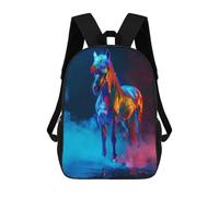 sinyumoney Horse In Colorful Paint 3D Printed 17inch School Bag Children's School Backpack Travel Backpacks Casual Fashion Bag for Kids School Students