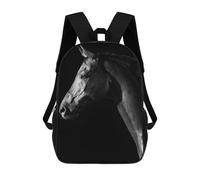 sinyumoney Horse Portrait Poster School Bags Lightweight Airport College Students Back Pack for Camping Outdoor Adventures And Daily Travel 17inch