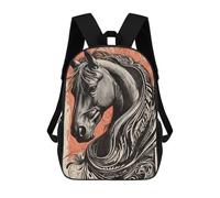 sinyumoney Horse Portrait with Decorative Background Backpack School Business Durable Laptop Bag for Teenage Girls Boys Women Men 17inch