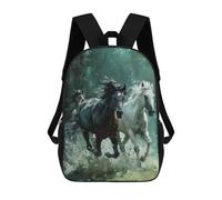 sinyumoney Horse Running In Water Children's School Backpack 3D Printed for Kids Travel Rucksacks Book Bags for Boys Elementary School Students 17inch