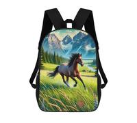 sinyumoney Horse Running Mountain Landscape School Backpack Water Resistant Travel Backpack Computer Bag - Perfect for Travel, Work And Daily Use 17inch
