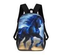 sinyumoney Horse Thunder Blue Backpack School Lightweight Schoolbag Dayback Bookbag College for Girl, Teen Girls 17inch