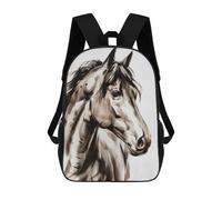 sinyumoney Horse Watercolor Portrait Rucksack High Secondary School Bags Casual Backpack for Girls Boys Teenage 17inch