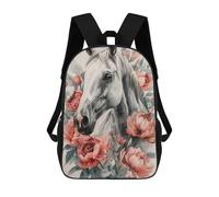 sinyumoney Horse Watercolor School Backpack Business Laptop Rucksack Bag Unisex Casual Daypack for Boys/Girls/Teenagers 17inch