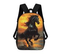 sinyumoney Horse Watercolors Backpack School Bag Lightweight Airport College Students Back Pack for Teenage Girls Boys Women Men 17inch